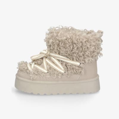 street shoes Damen-Winter-Boots mit Felloptik in Beige