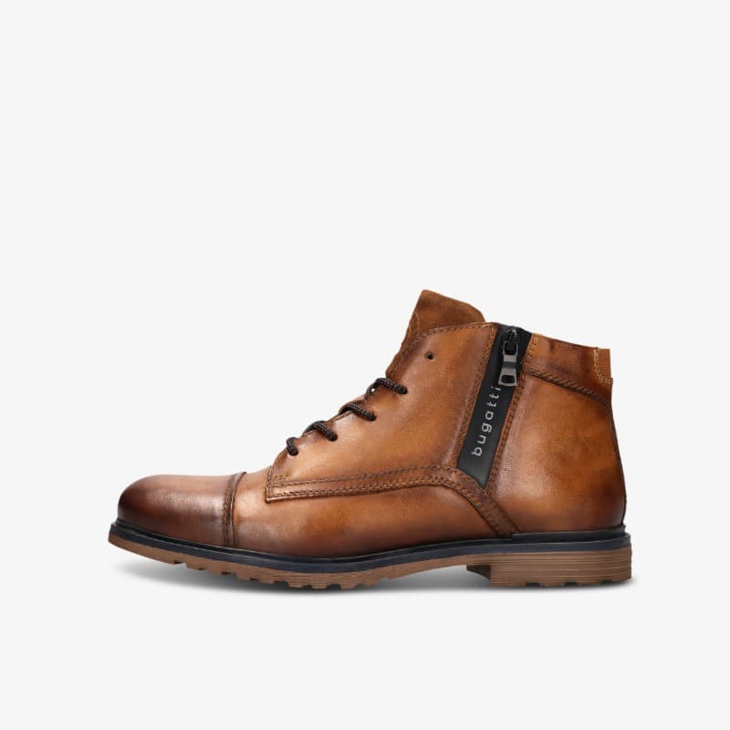 Brauner Leder Stiefel, mit Reißverschluss